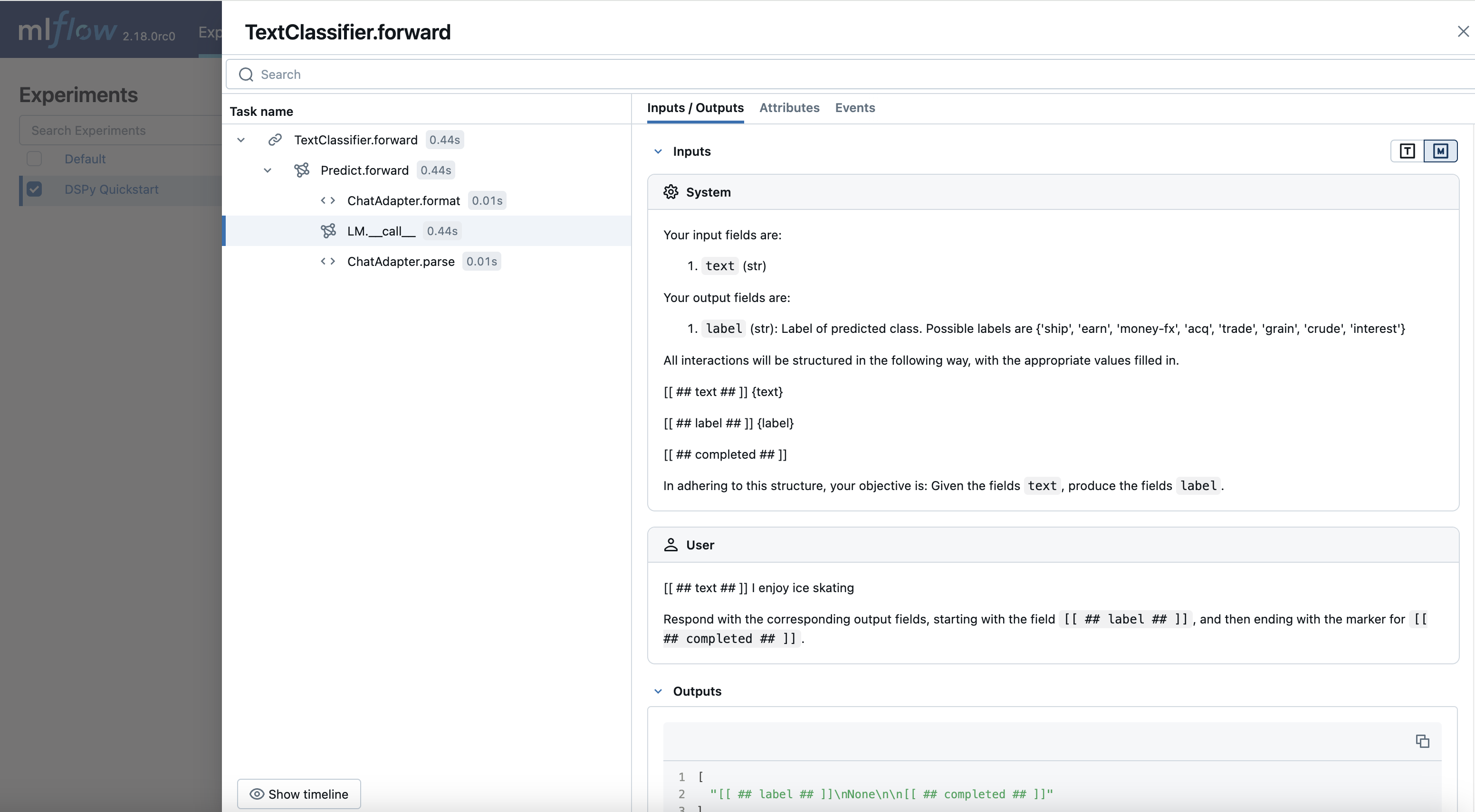 MLflow DSPy Trace