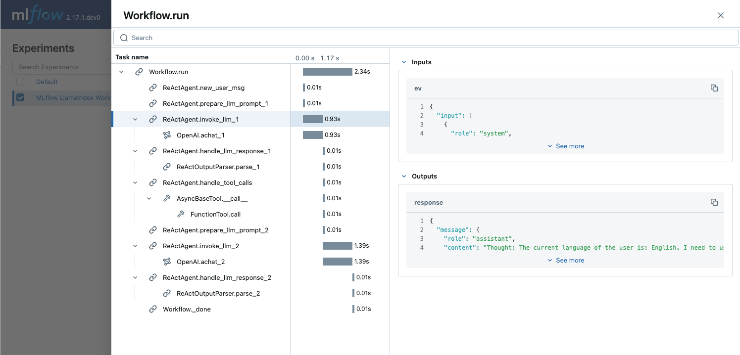 LlamaIndex Workflow Trace