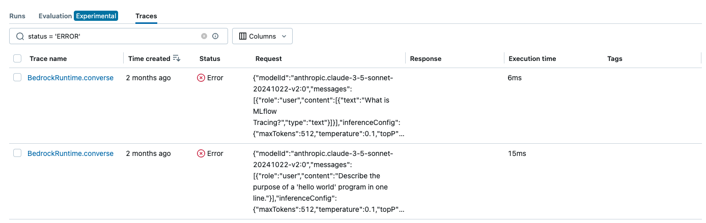 Search Traces UI